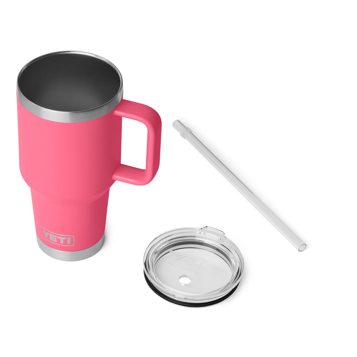 Solid welded handle on YETI Rambler 35 oz Straw Mug 2.0 for a secure grip