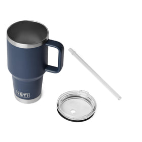 YETI Rambler 35 oz Straw Mug 2.0 shows welded handle for a secure grip.