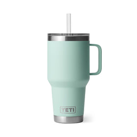 YETI Rambler 35 oz seafoam, dishwasher safe for easy cleanup.