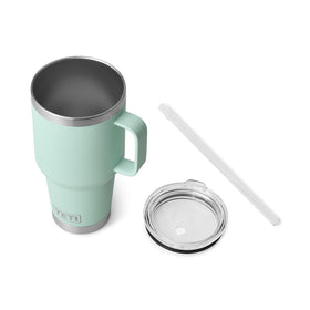 YETI Rambler 35 oz seafoam being held, ready for on-the-go hydration.