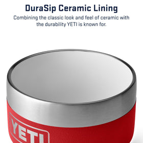 YETI Rambler 4 oz Stackable Cup Rescue Red DuraSip lining close-up for daily durability