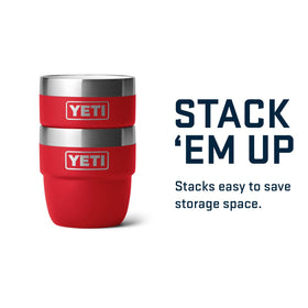 YETI Rambler 4 oz Stackable Cup Rescue Red fits most espresso machines