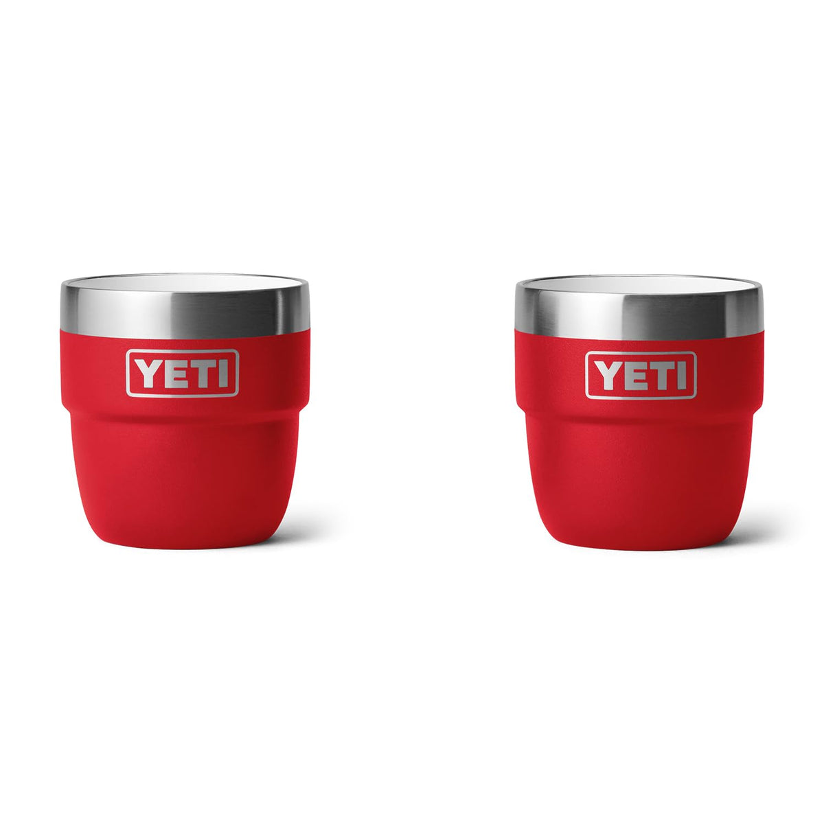 YETI Rambler 4 oz Stackable Cup Rescue Red front view, compact espresso on the go