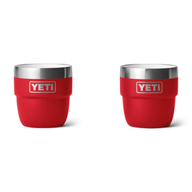 YETI Rambler 4 oz Stackable Cup Rescue Red front view, compact espresso on the go