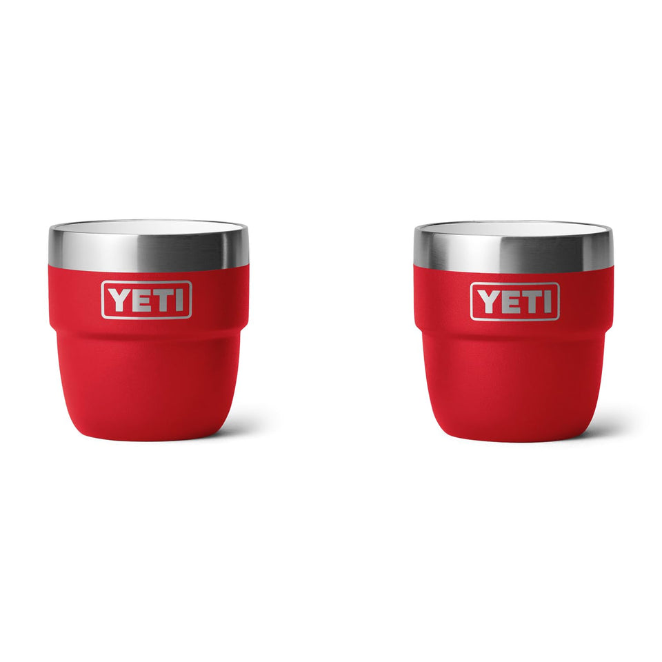 YETI Rambler 4 oz Stackable Cup Rescue Red front view, compact espresso on the go
