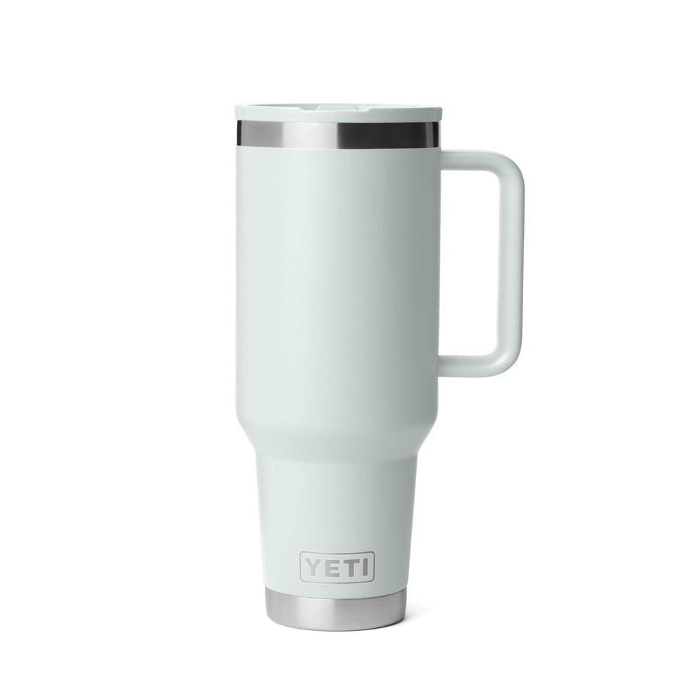 YETI Rambler 40oz with flip straw lid keeps drinks cold on the go.