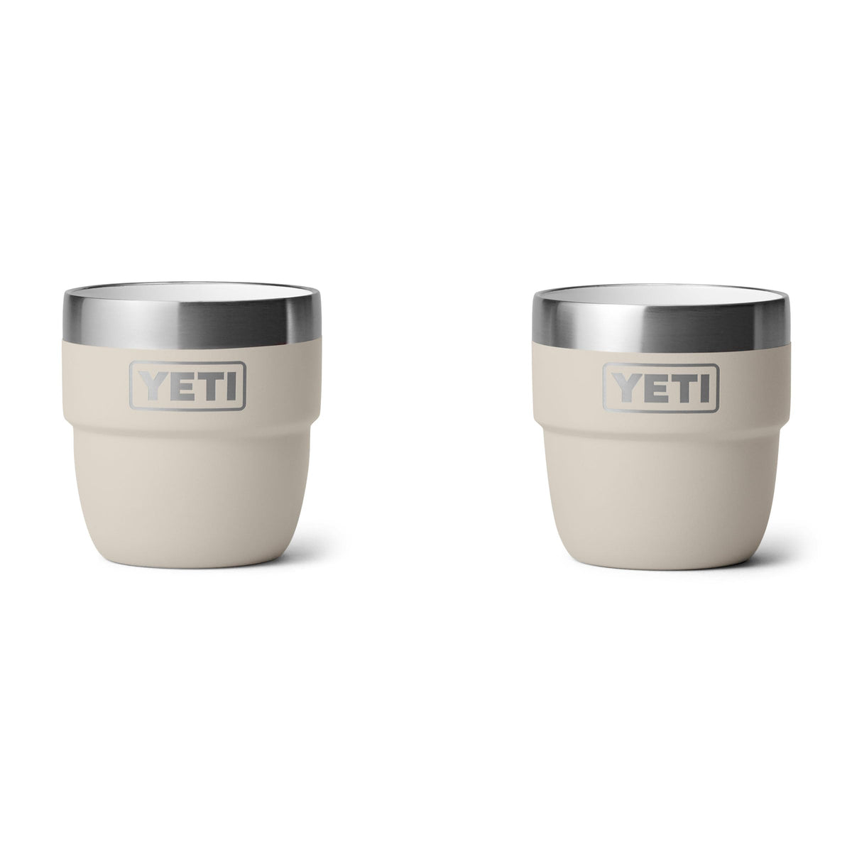 YETI Rambler 4oz stackable cup, front view, ideal espresso companion for compact setups.