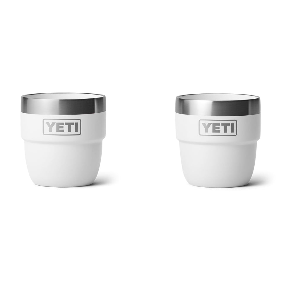 YETI Rambler 4 oz stackable cups ideal for precise espresso portions and easy stacking.