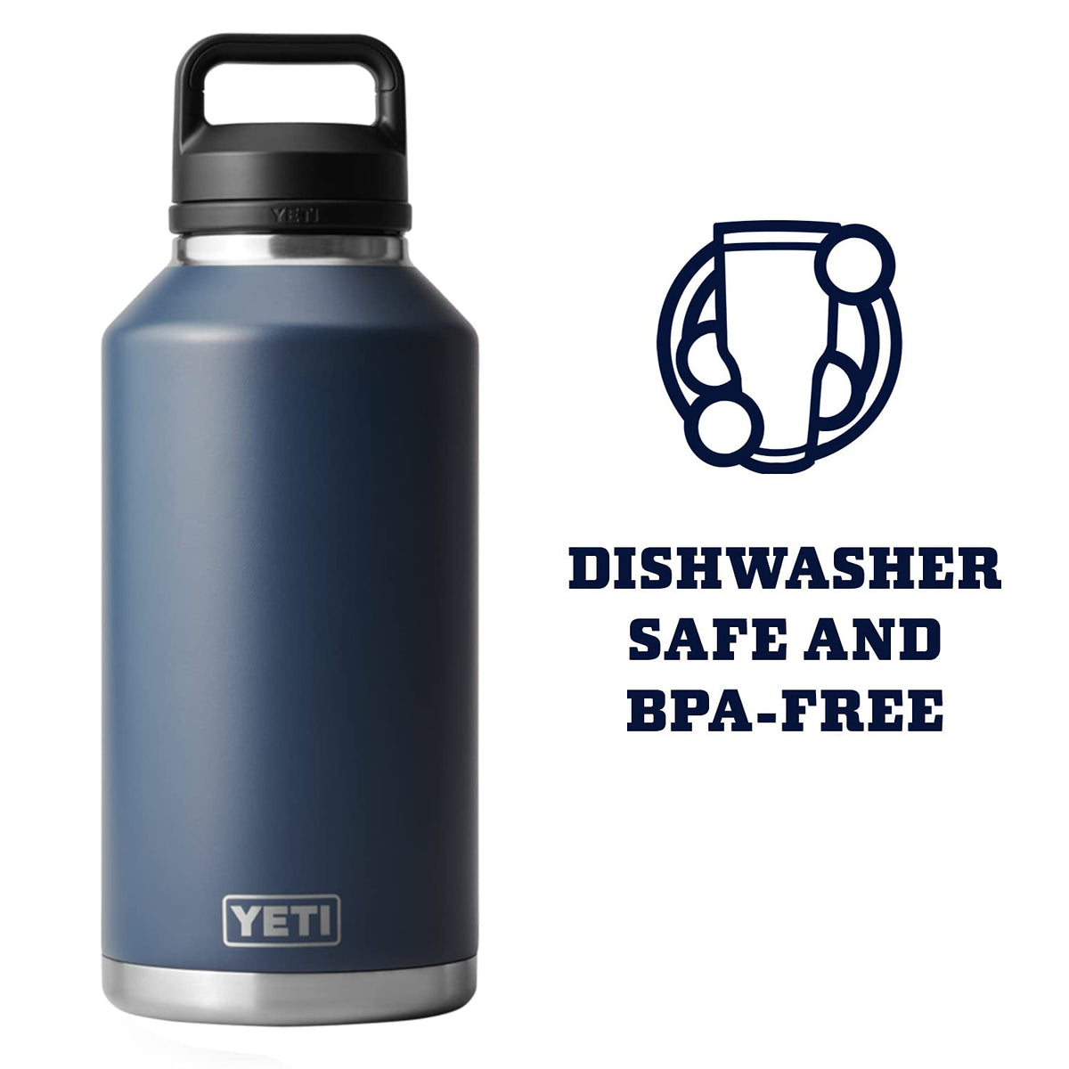 YETI Rambler 64 oz bottle with leakproof-cap for secure sealing.