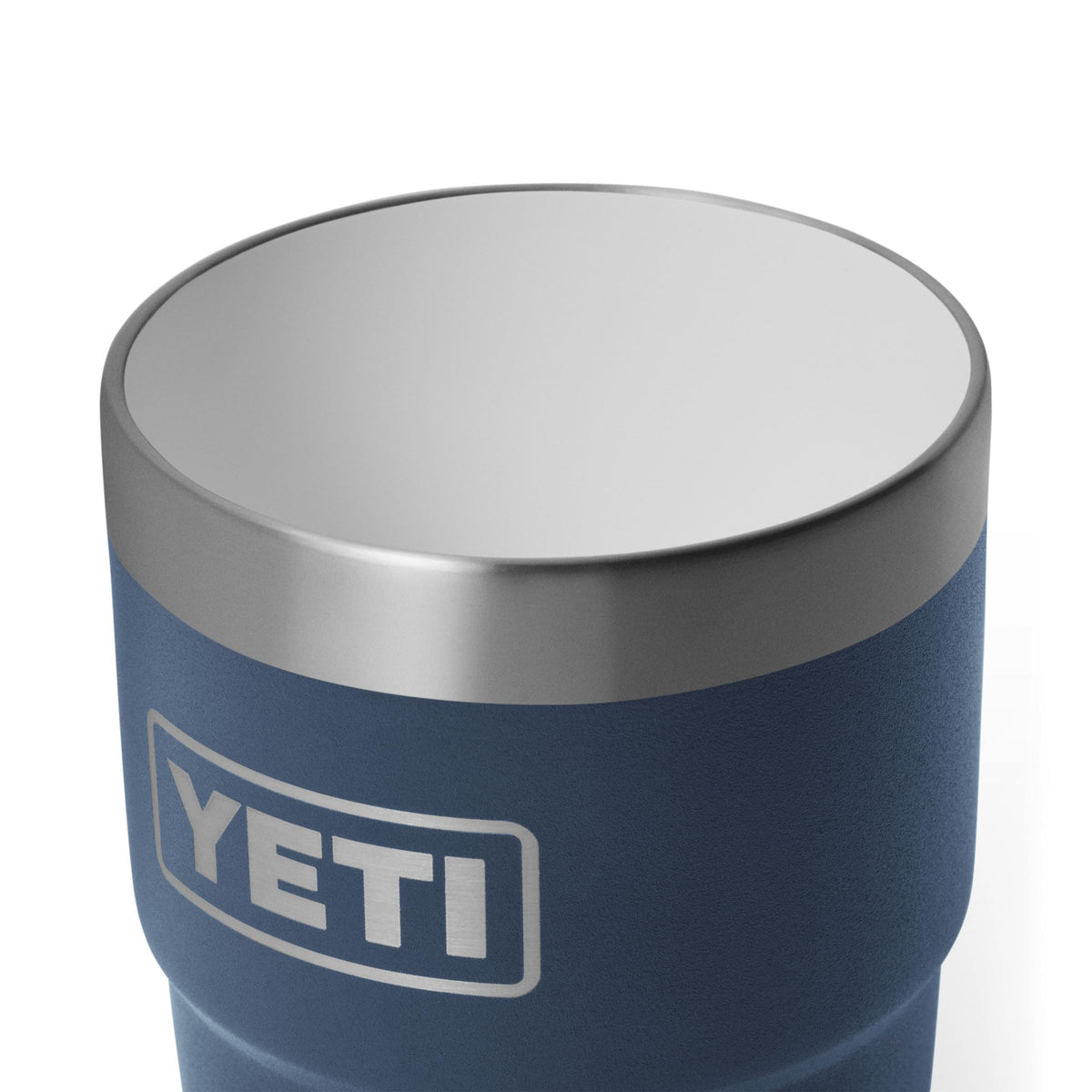 YETI Rambler 8 oz durable stainless steel cup showing rust and puncture resistance.