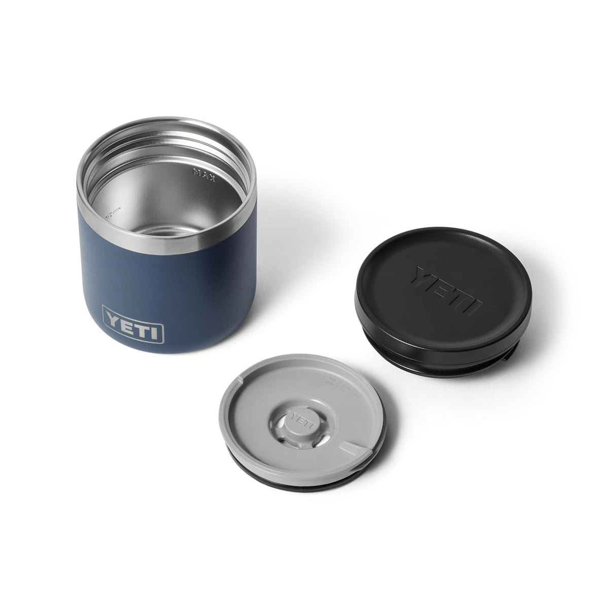YETI Rambler 8 oz Food Jar on camping table showcases rugged use.