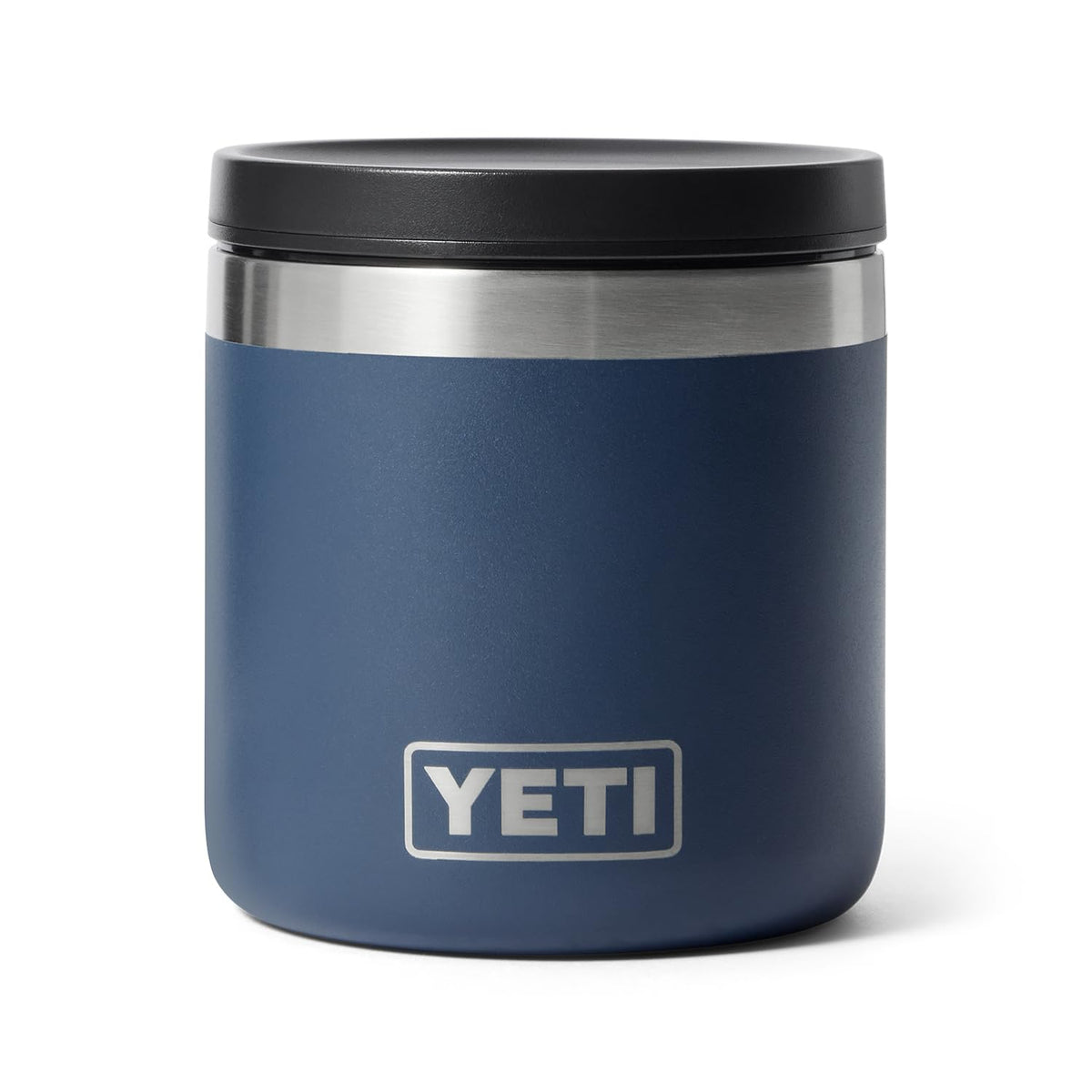 YETI Rambler 8 oz Food Jar features stainless steel construction for durability.