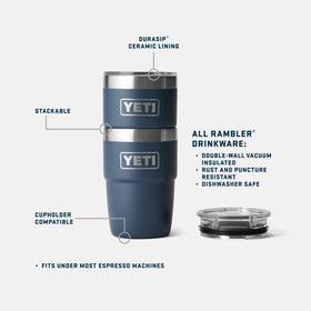 YETI Rambler stackable design showing compact storage and portability