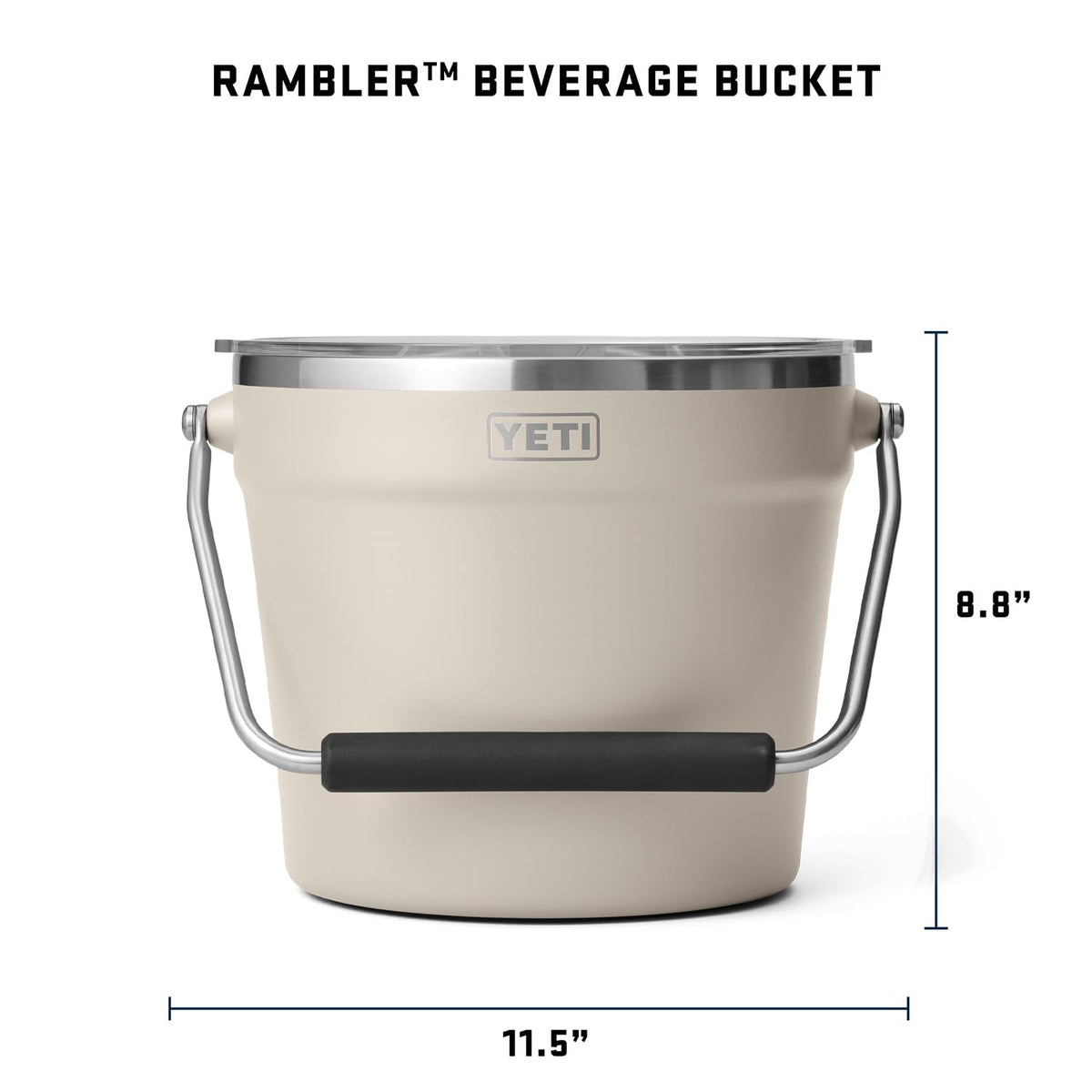 YETI Rambler Beverage Bucket large capacity for six-pack beverages.