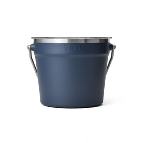 YETI Rambler Beverage Bucket navy outdoor use at a barbecue scene