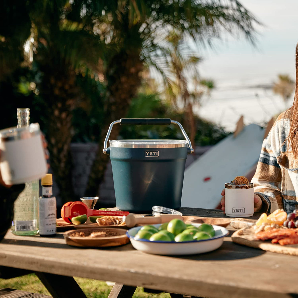 YETI Rambler Beverage Bucket navy high-capacity design for group gatherings