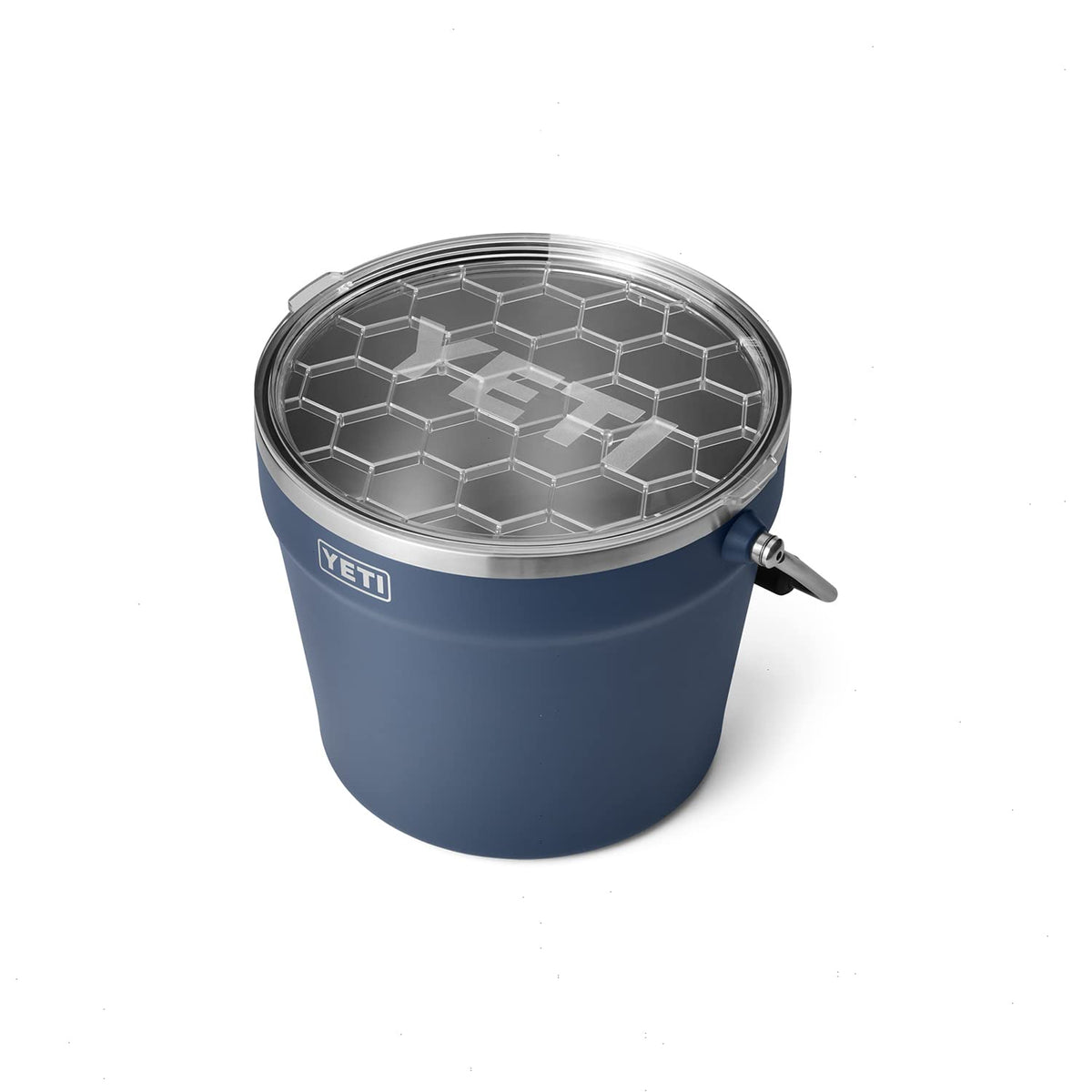 YETI Rambler Beverage Bucket navy rotating handle and Bearfoot Non-Slip Ring aid stable transport