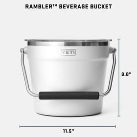 YETI Rambler Beverage Bucket rotating handle in use around guests.