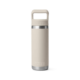 YETI Rambler in Cape Taupe with straw cap suits hiking and kayaking.