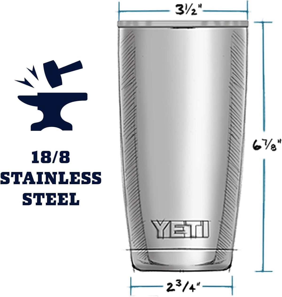 YETI Rambler BPA-free and dishwasher safe for simple cleaning.