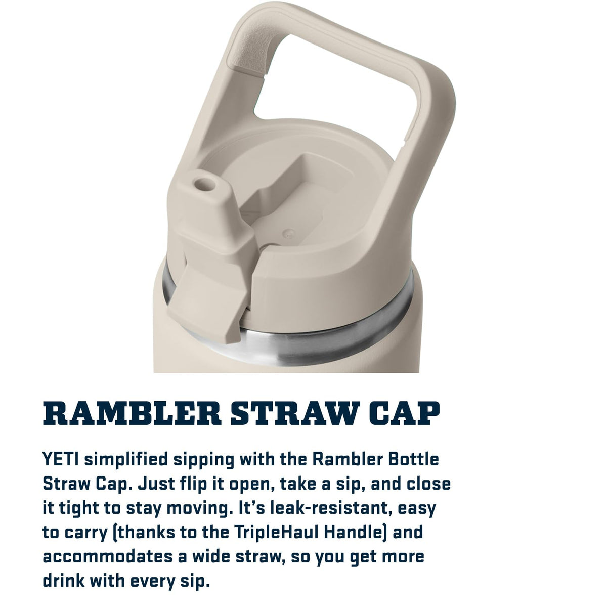 YETI Rambler cap close-up showing leakproof detail for on-the-go use