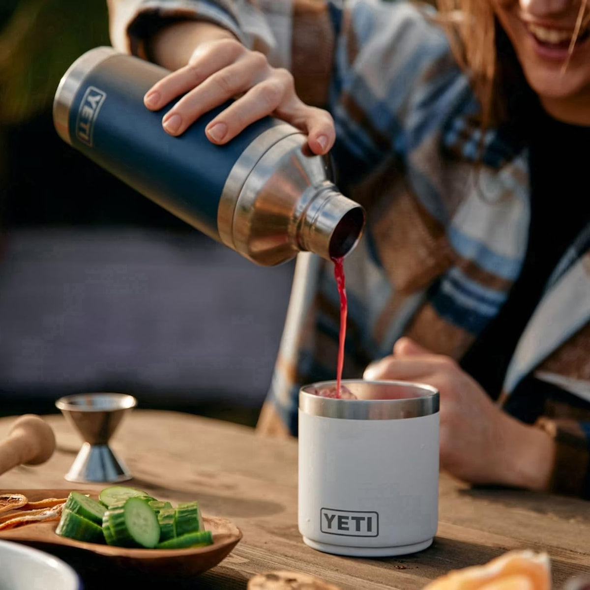 YETI Rambler double-wall insulation protects ice-cold freshness for cocktails.