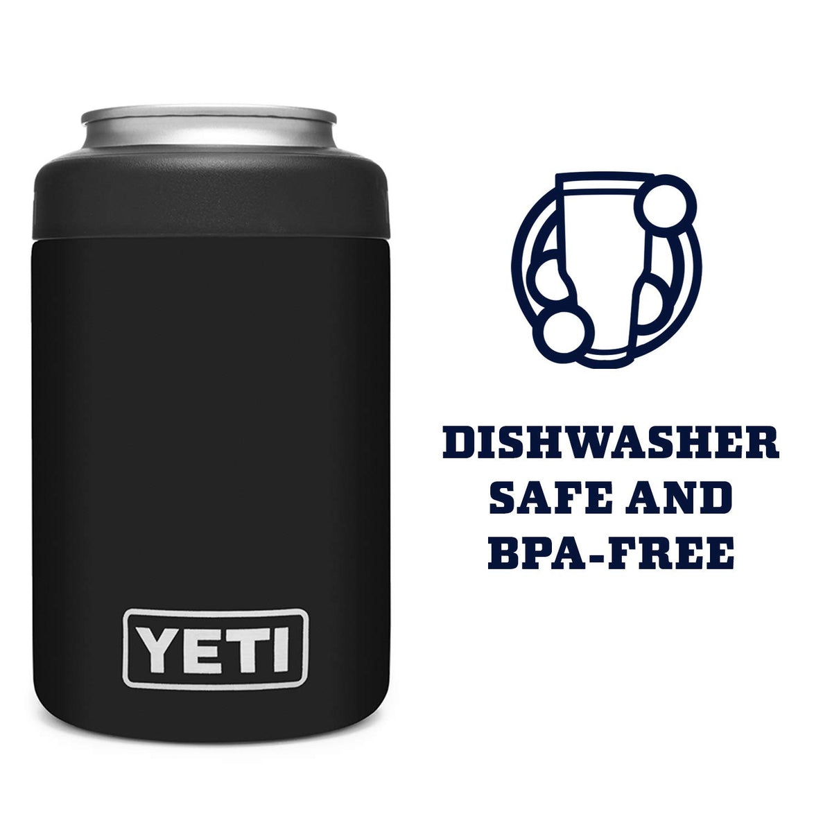 YETI Colster duracoat finish 12oz black resists cracking or chipping