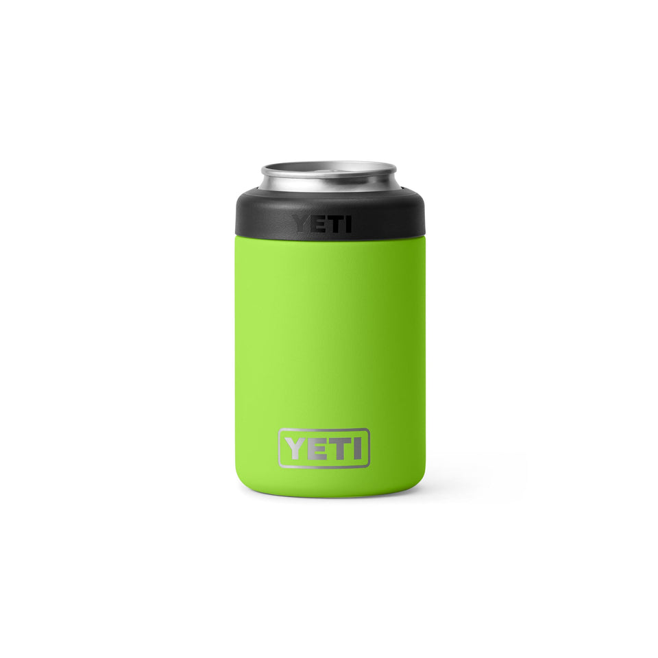 YETI Rambler Colster Venom on standard 12 oz cans keeps drinks cold outdoors
