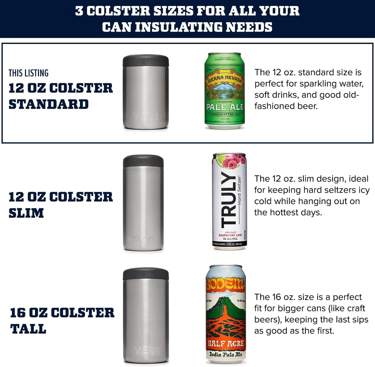YETI Colster supports rugged outdoor use for standard cans.