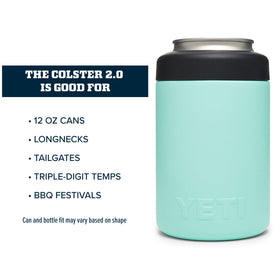YETI Colster Seafoam Load-and-Lock gasket seals quickly for spill-free sips.