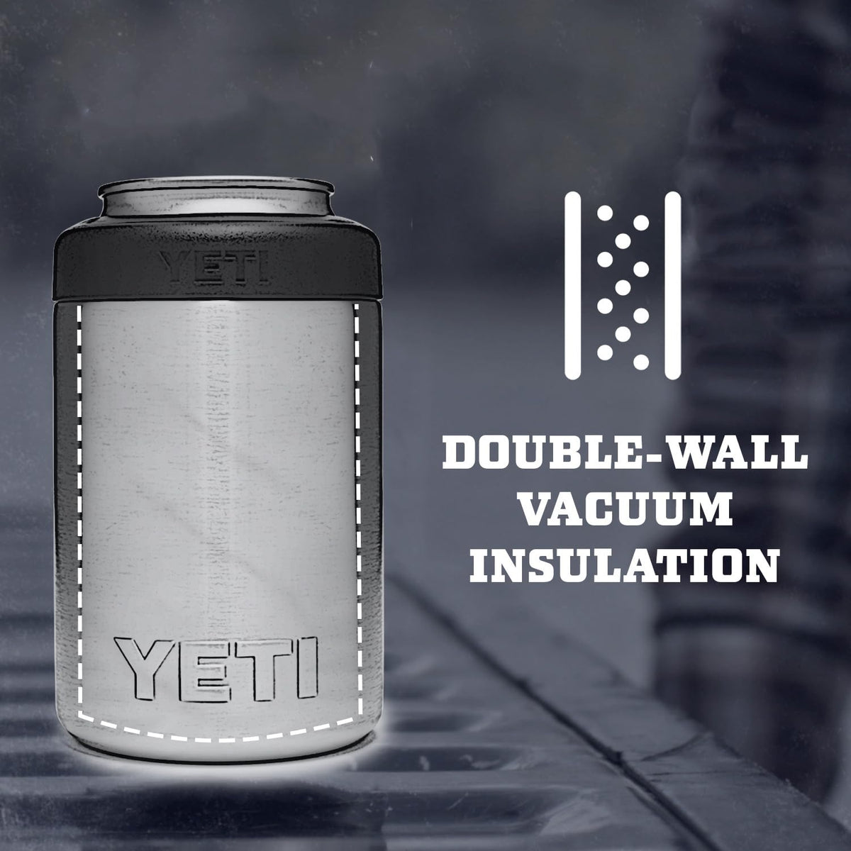 YETI Rambler Colster Seafoam tailgate-ready insulation for crowds.