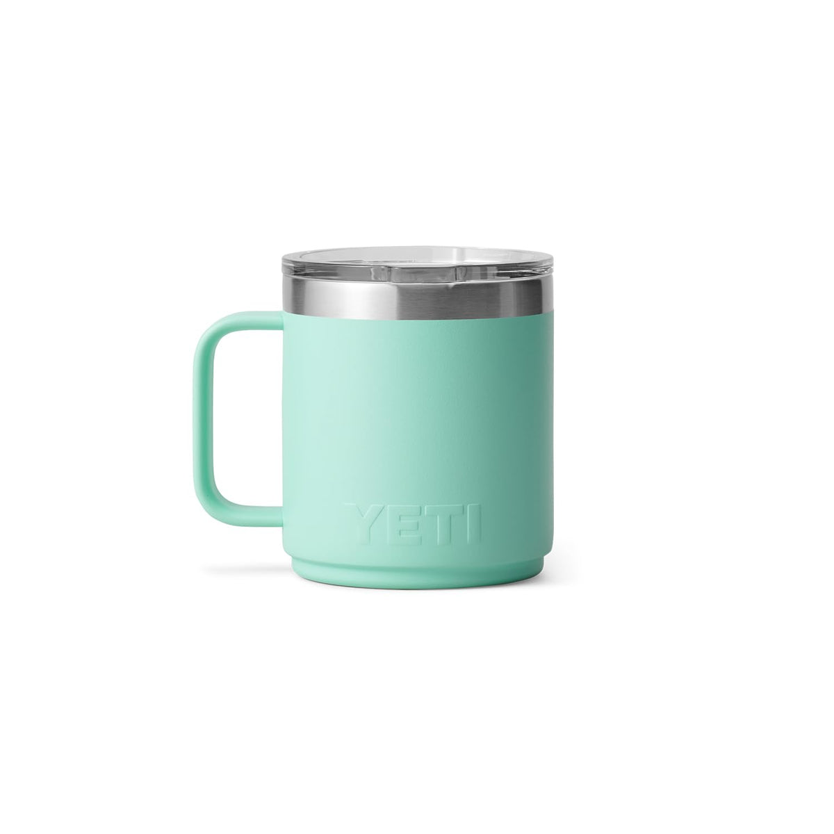 Mug stands 4 inches tall with a 3.5 inch lip.