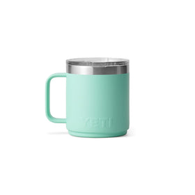 Mug stands 4 inches tall with a 3.5 inch lip.