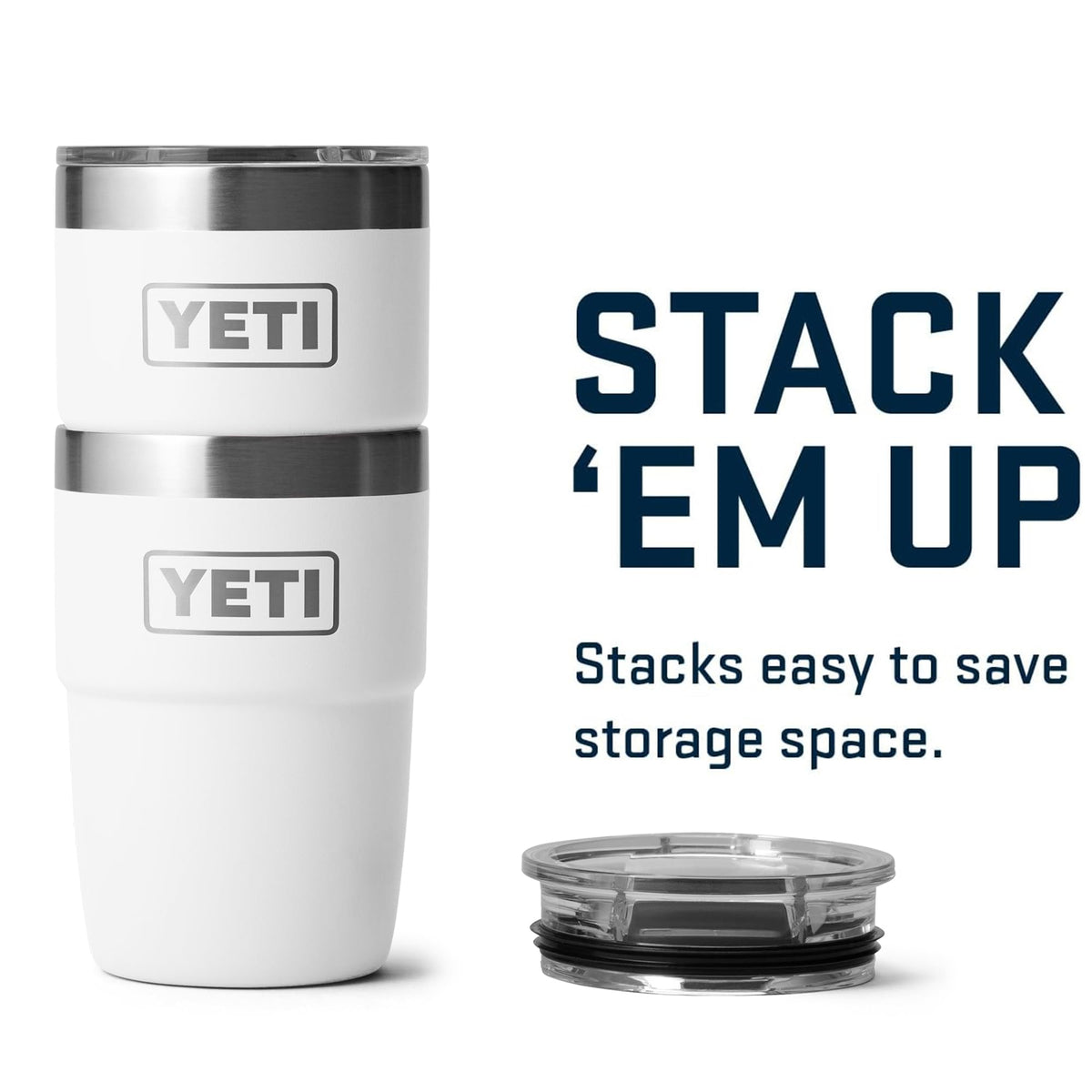 YETI Rambler double-wall vacuum insulation preserves beverage temperature on the go.