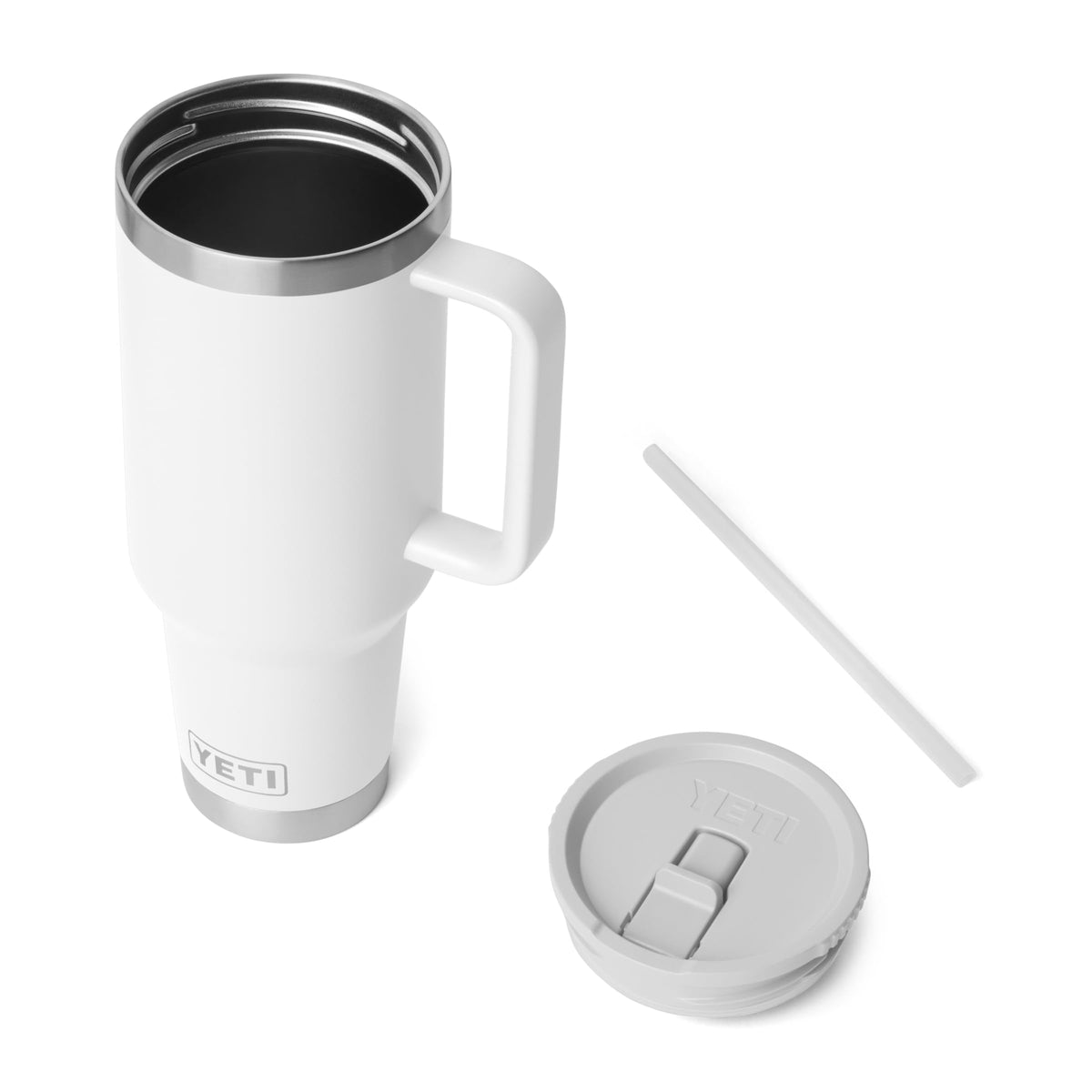 YETI Rambler easy-grip handle for a secure hold during commutes.
