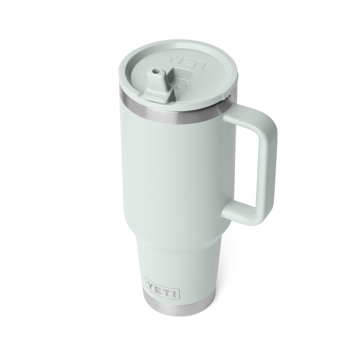 Easy-grip handle provides a secure, comfortable hold on the go.