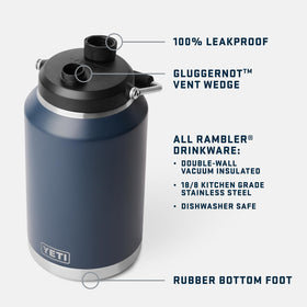YETI Rambler Gallon Jug 2.0 MagCap docked for quick access on breaks.