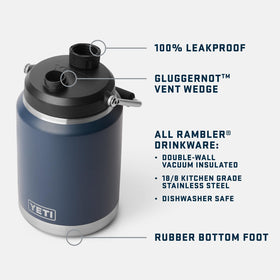 YETI Rambler 2.0 navy magdock-cap demonstrates secure magnetic attachment.
