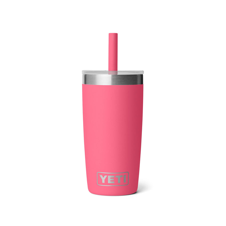 YETI Rambler Jr 10 oz with silicone straw lid shown for spill defense and easy sipping