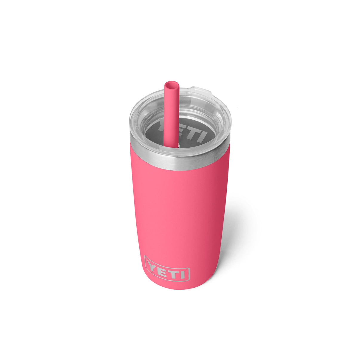 Silicone straw lid closed for splash-resistance on the YETI Rambler Jr