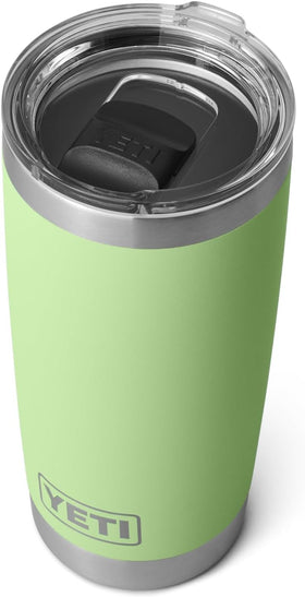 YETI Rambler Key Lime color tumbler outdoors ideal for on the go hydration.