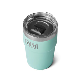 YETI Rambler MagSlider lid closeup shows containment in seafoam.