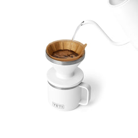 YETI Rambler with Pour Over fits securely for on-the-go coffee.
