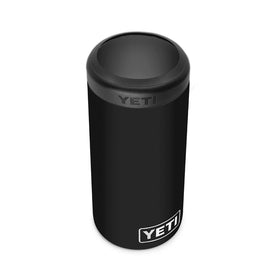YETI Rambler Slim Colster 12oz black keeps Slim Cans cold on the go
