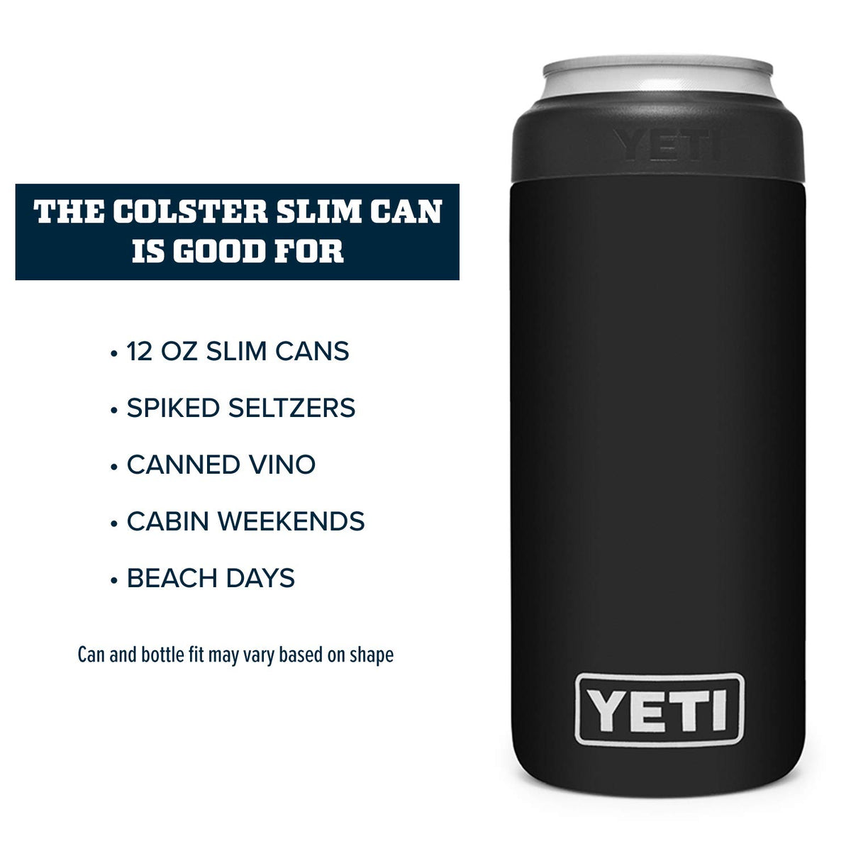 YETI Rambler Slim Colster Duracoat finish resists cracking and chipping