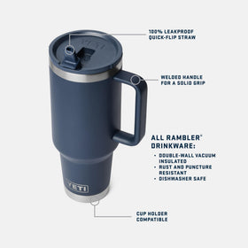 Rambler stainless steel construction stays durable for daily use.