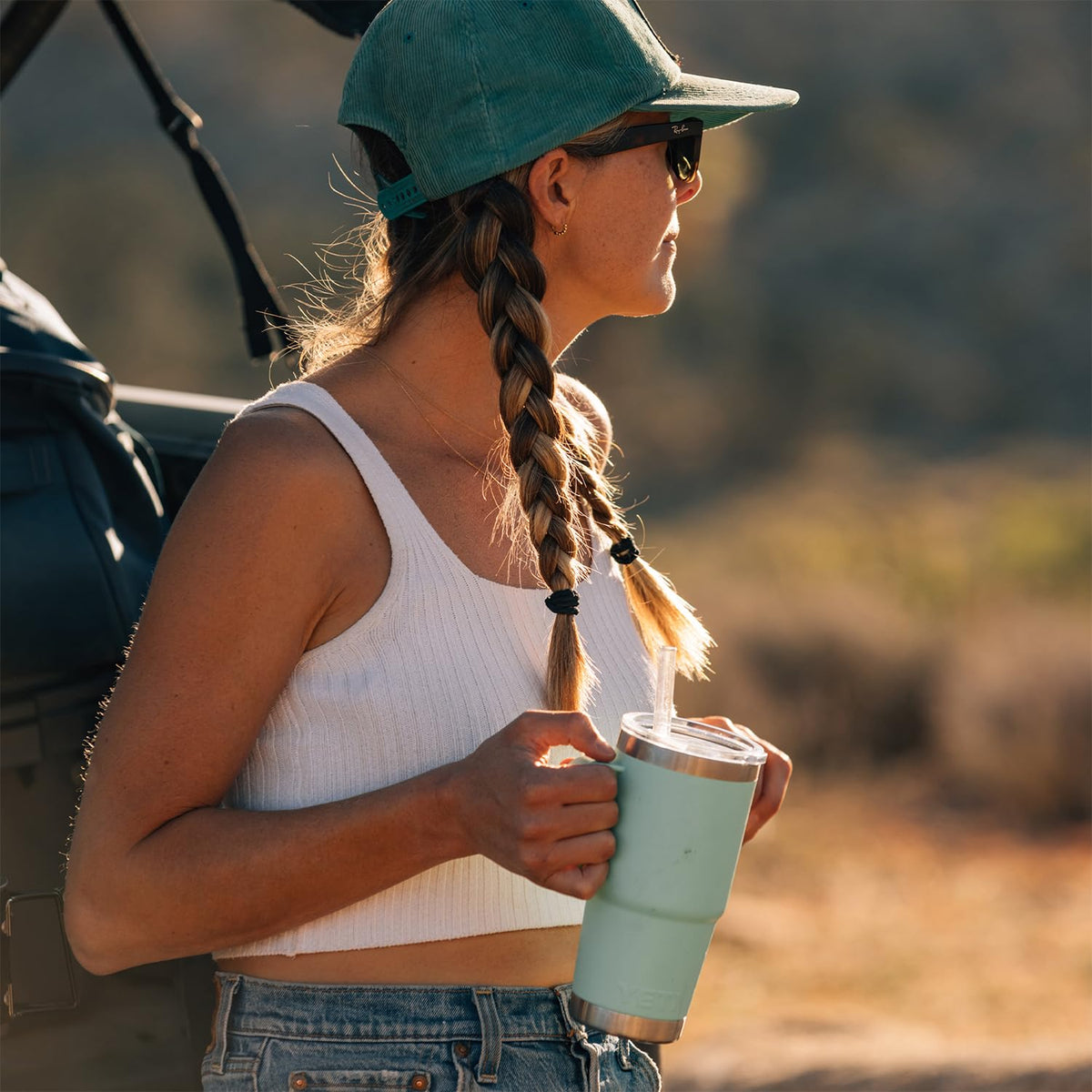 YETI Rambler Straw Lid with stopper secures the straw during travel