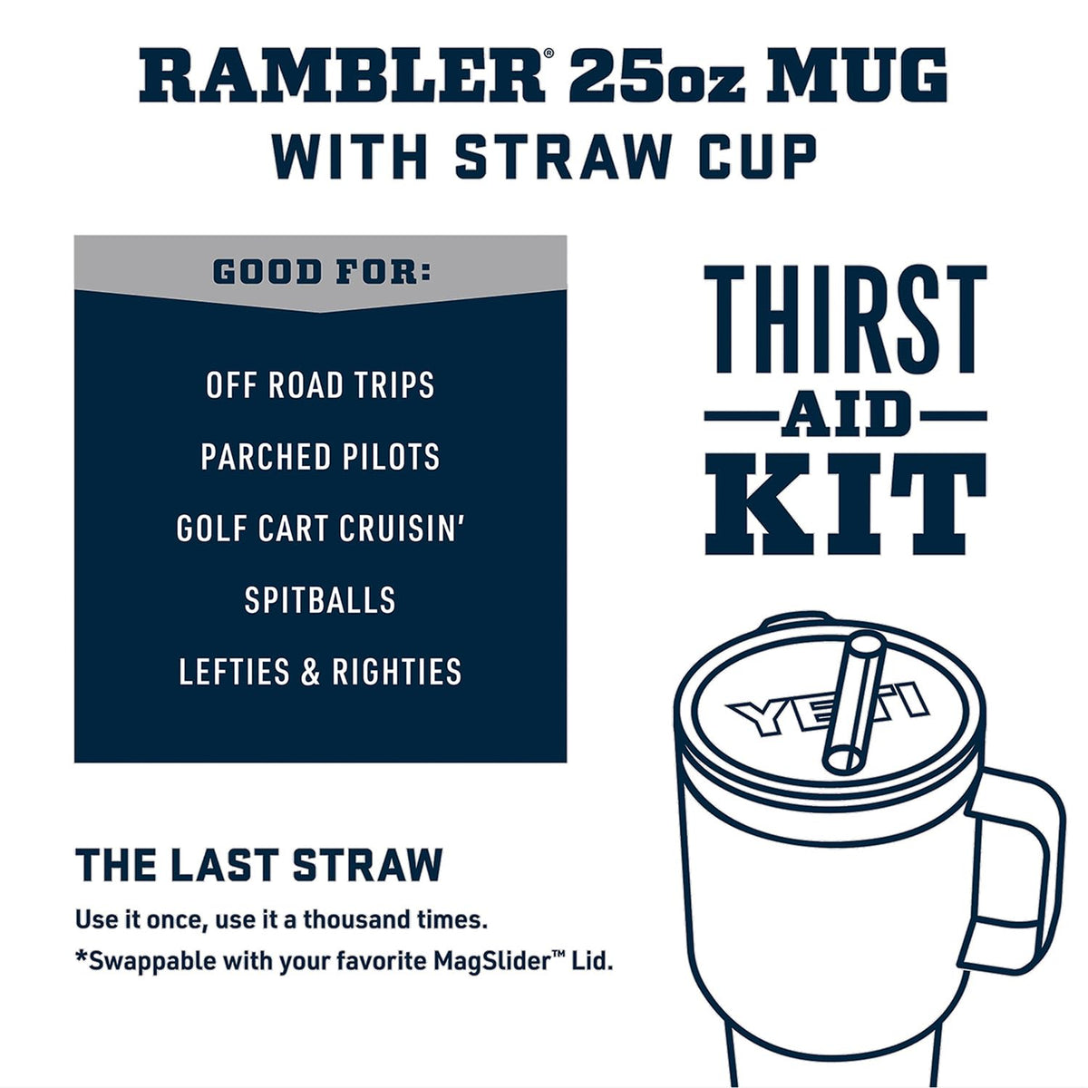 YETI Rambler vacuum insulation preserves beverage temperature on long trips