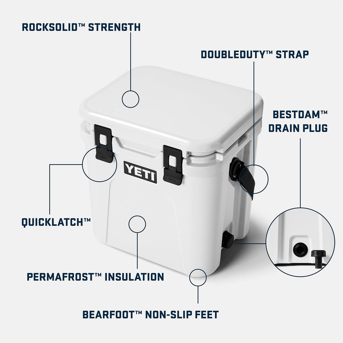 YETI Roadie 24 interior layout for organized, cold storage on trips.