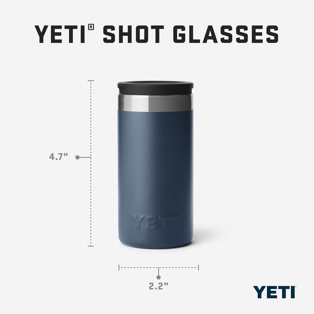 18-8 stainless steel YETI shot glasses resist punctures and rust